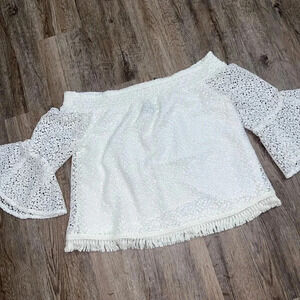 Kaari Blue • Lace Off the Shoulder Blouse